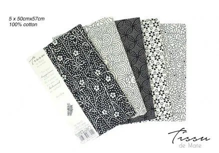 Tissu de Marie Fat Quarter Natur 50x57cm - 5 stk